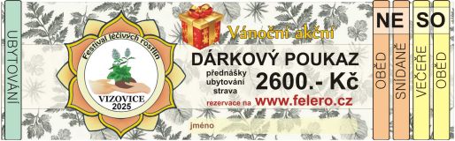 Dárkový poukaz program, včetně ubytování a stravy